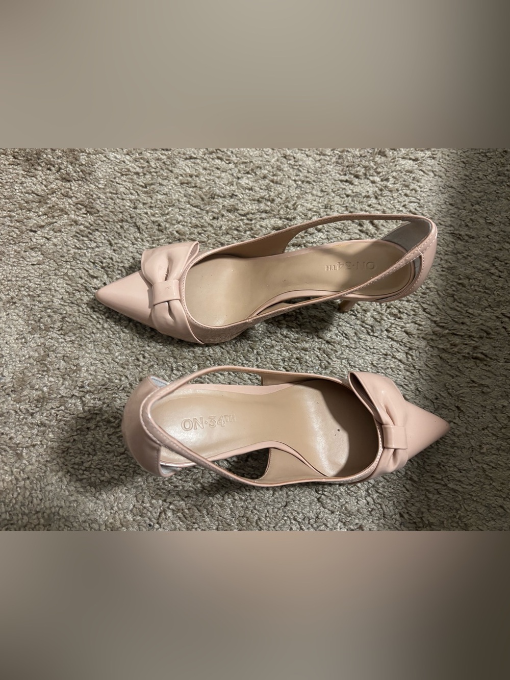 Patent Slingback Kitten Heels in Blush Taupe